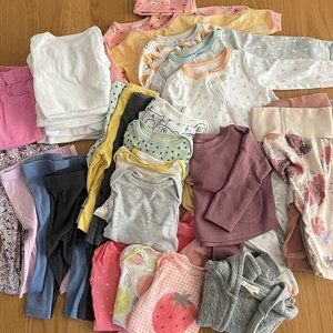 35+ Piece Baby Girl / Neutral 3-6 Month Bundle / Lot Carters, H&M, Cloud Island